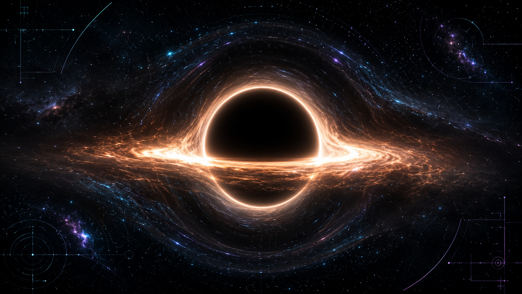 Conceptual illustration of a black hole and its accretion disk
