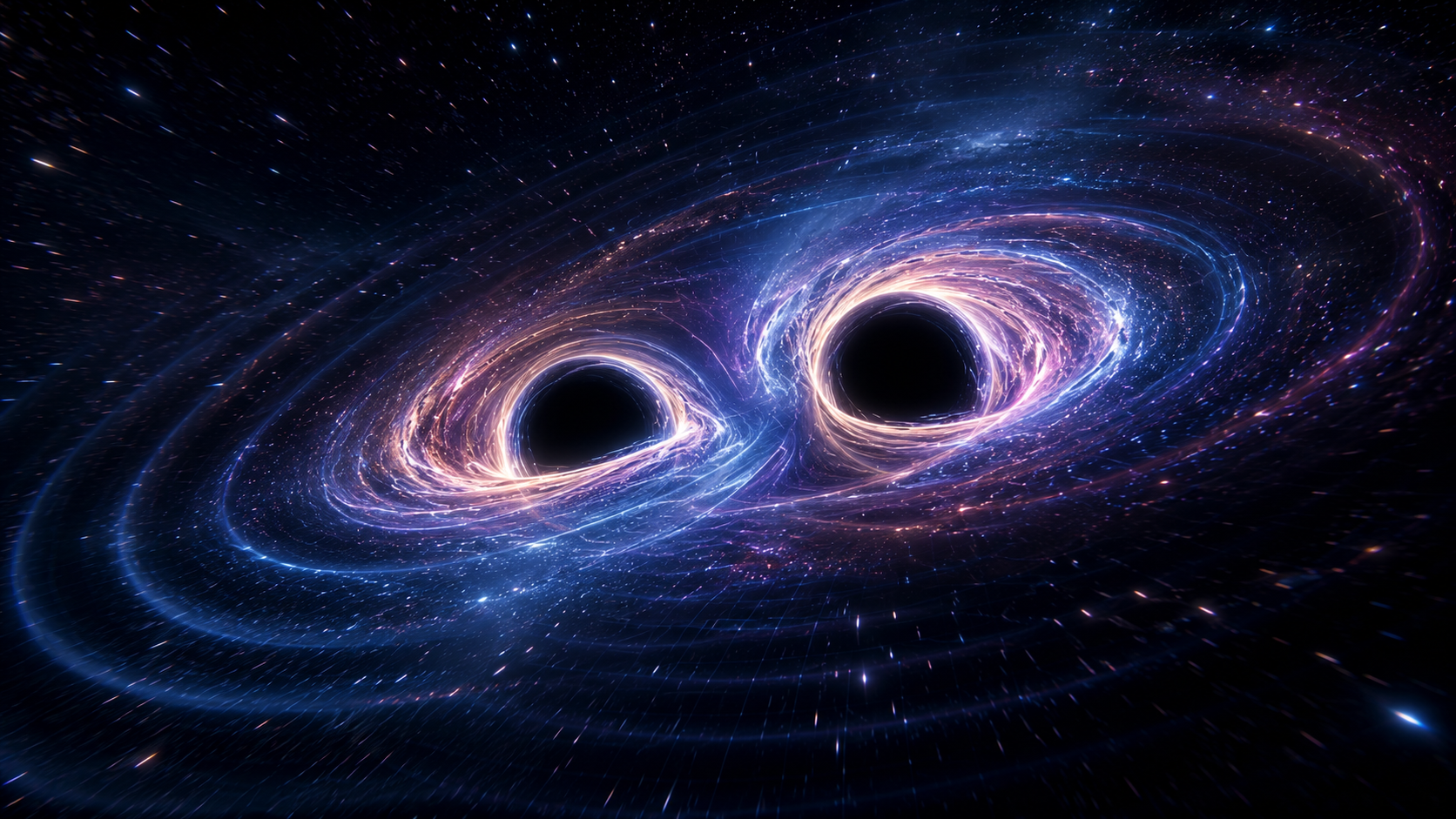 Conceptual illustration of a binary black-hole merger