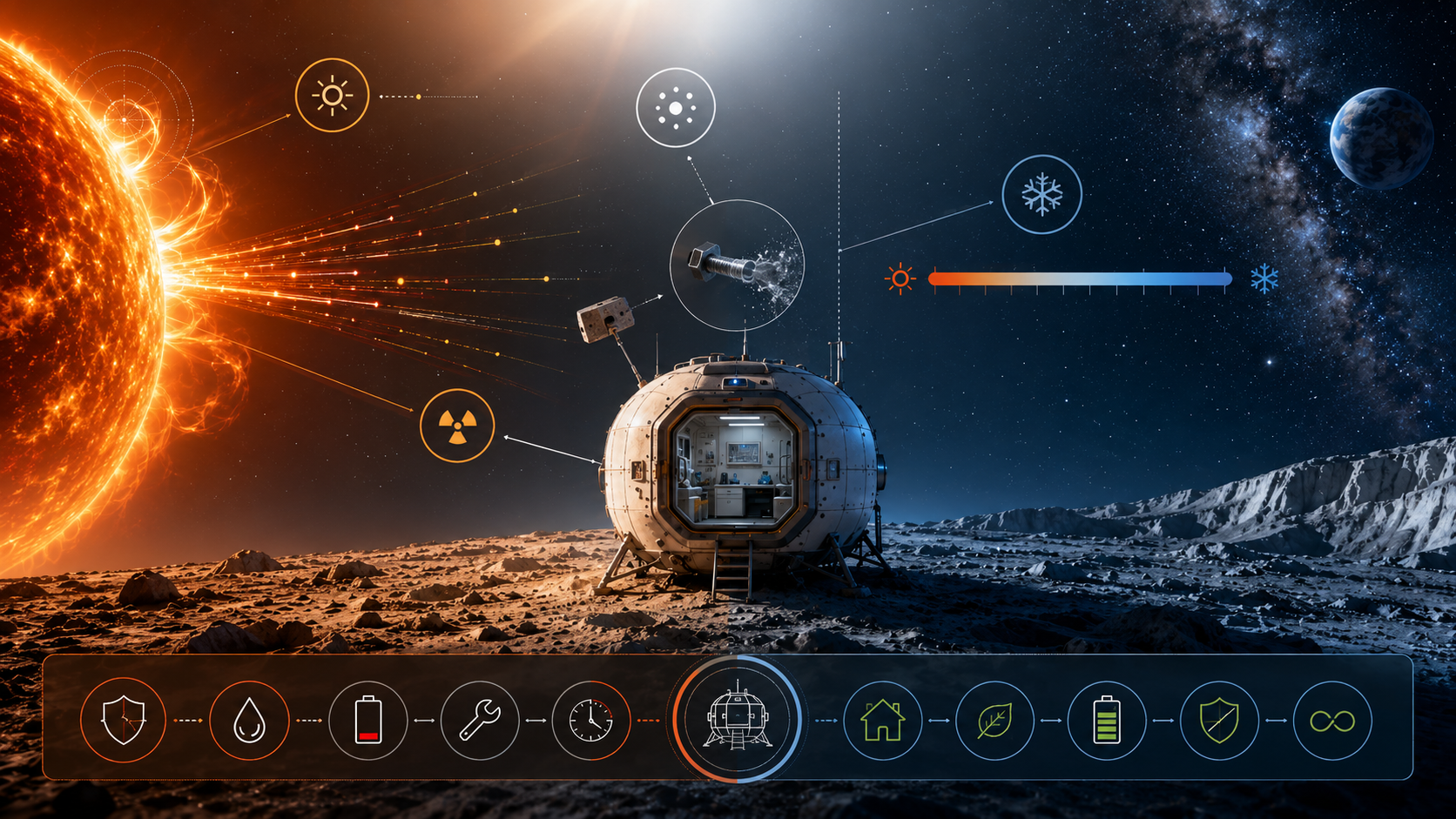 Radiation and vacuum hazard visual
