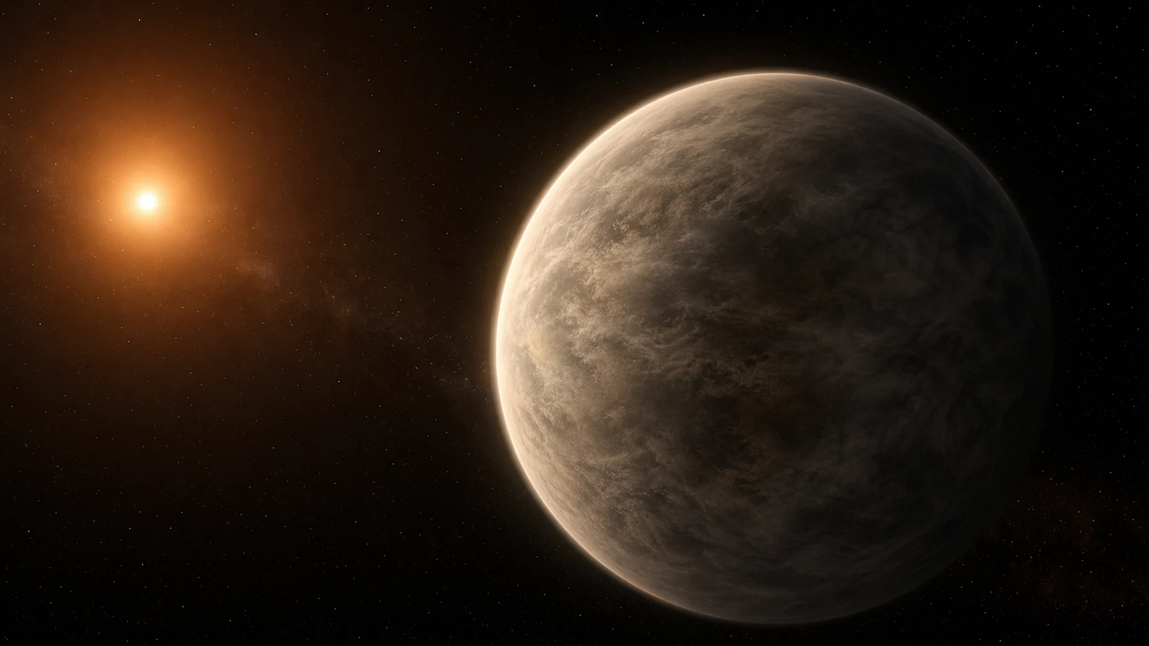 Artist's interpretation of GJ 9827 d near its host star
