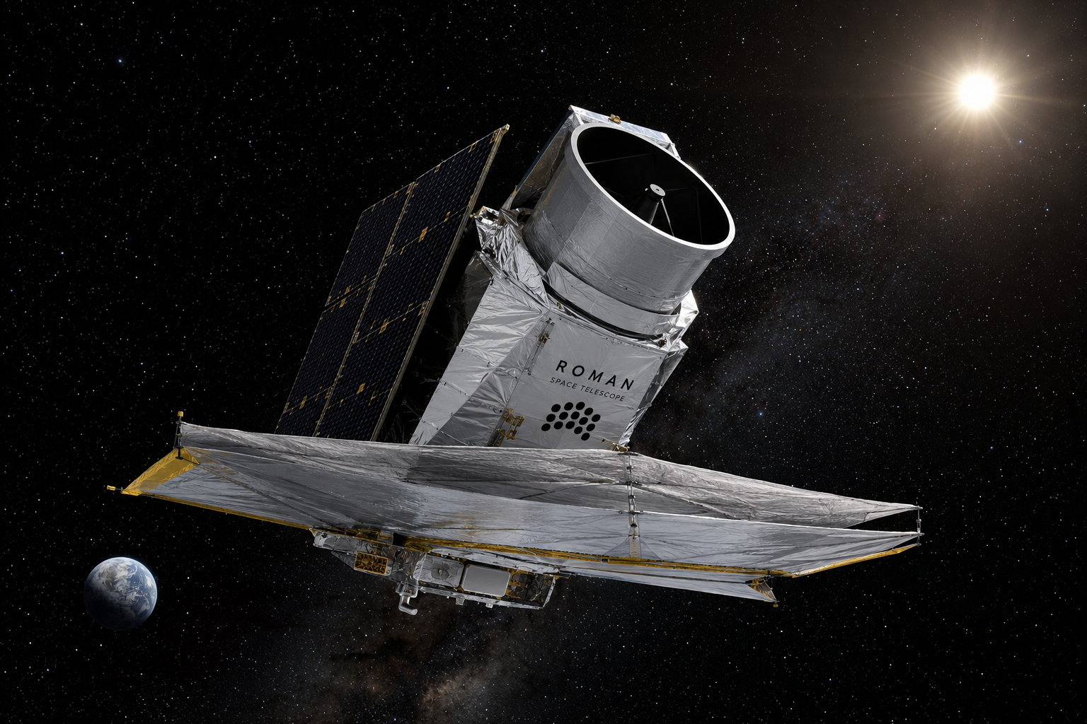 AI-generated illustration of NASA's Roman Space Telescope