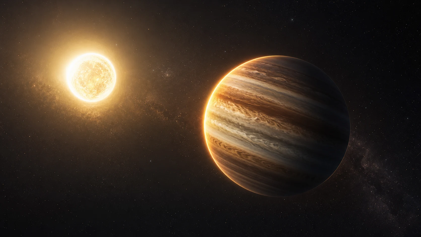 Artist's interpretation of HD 149026 b near its host star