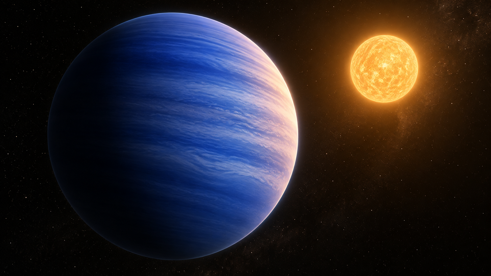 Artist's concept of the deep-blue hot Jupiter HD 189733 b