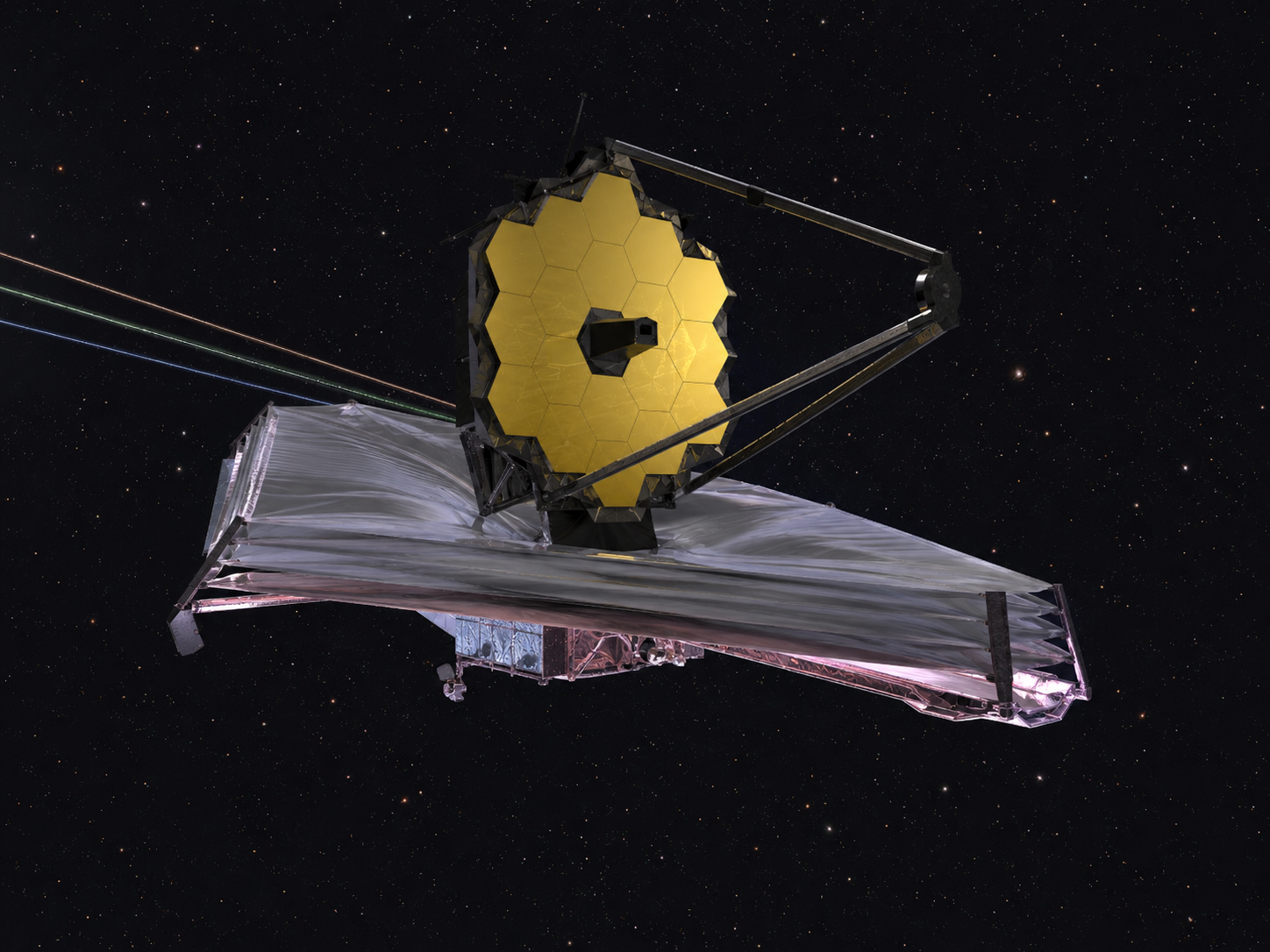 AI-generated illustration of the James Webb Space Telescope