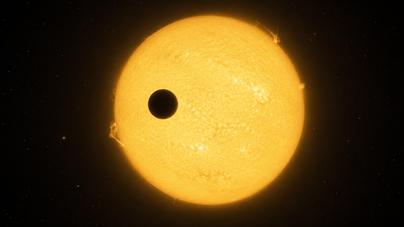 Artist's concept of an exoplanet transiting in front of its host star