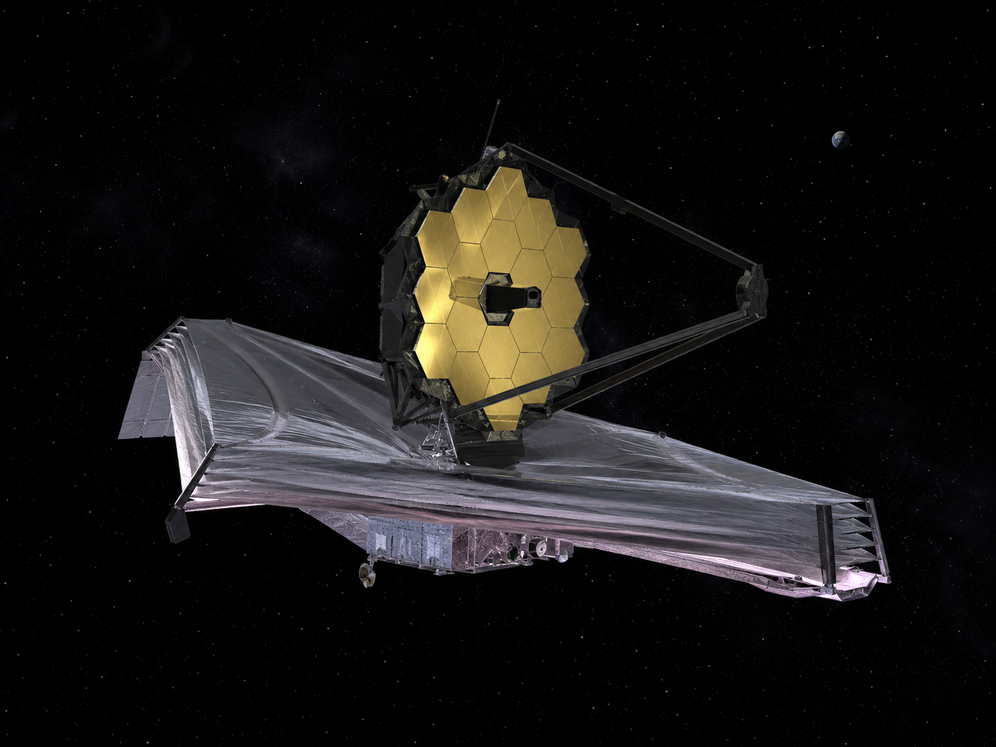 AI-generated illustration of the James Webb Space Telescope
