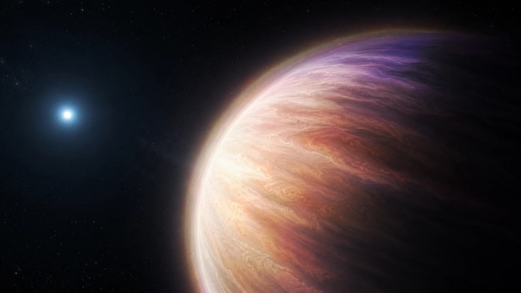 Artist's interpretation of WASP-17 b near its host star