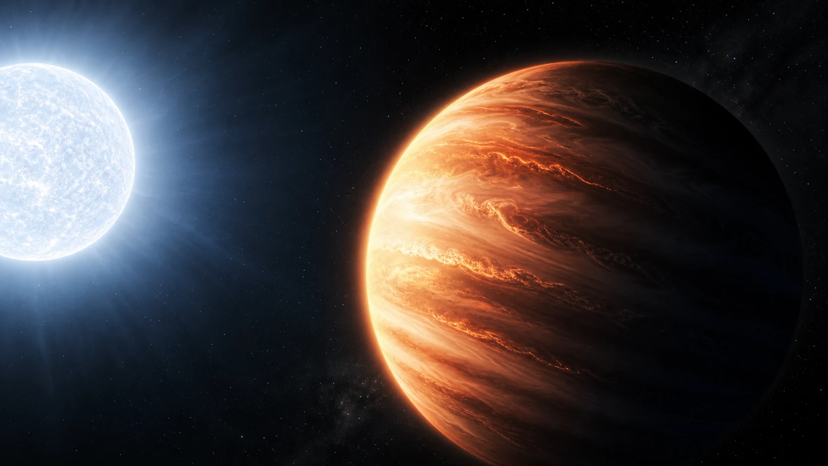 Artist's interpretation of WASP-18 b near its host star