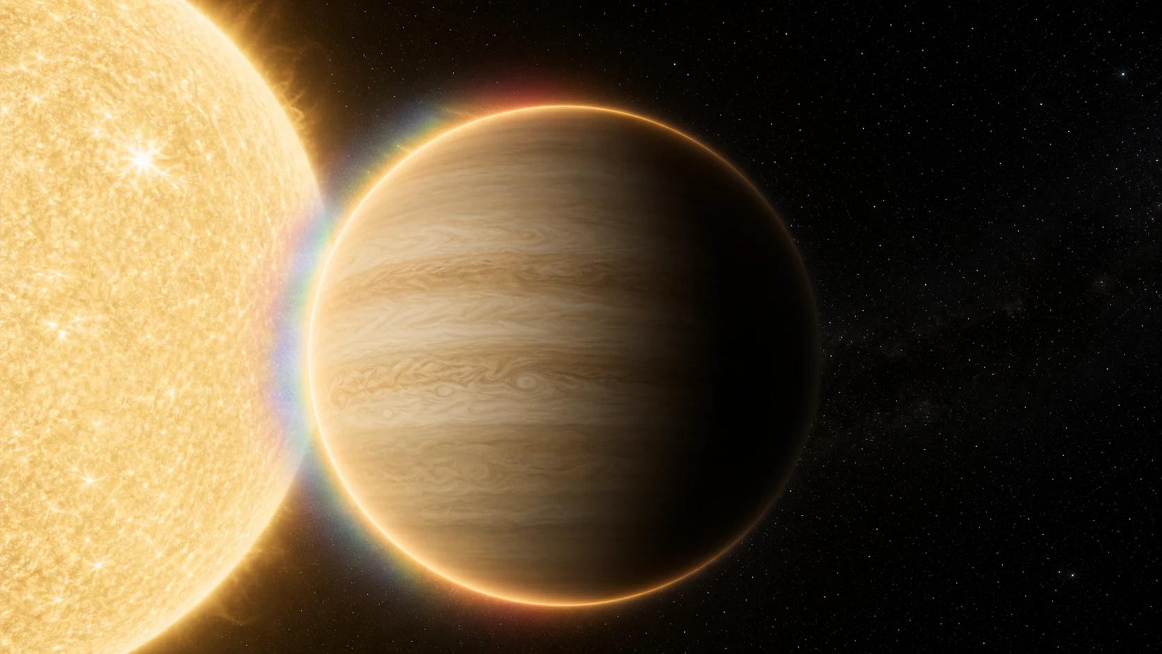 Artist's interpretation of WASP-39 b near its host star