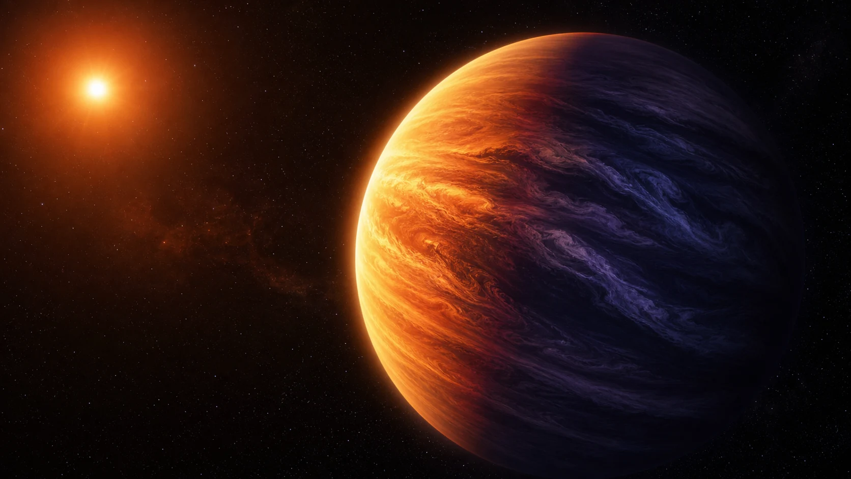 Artist's interpretation of WASP-43 b near its host star